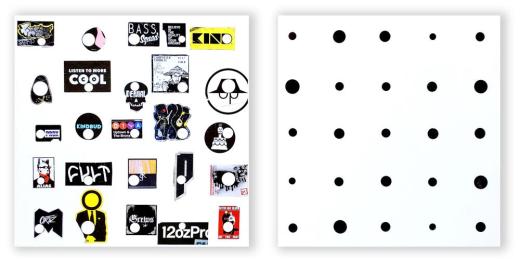 25 Black Dots (Because There Are 25 White Dots) (Diptych)